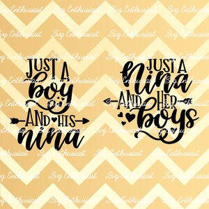 Apenas um menino e sua nina SVG, Apenas uma nina e seus meninos SVG, Baby Boy, Cricut Explore, arquivo vetorial cortável, ferro em arquivo