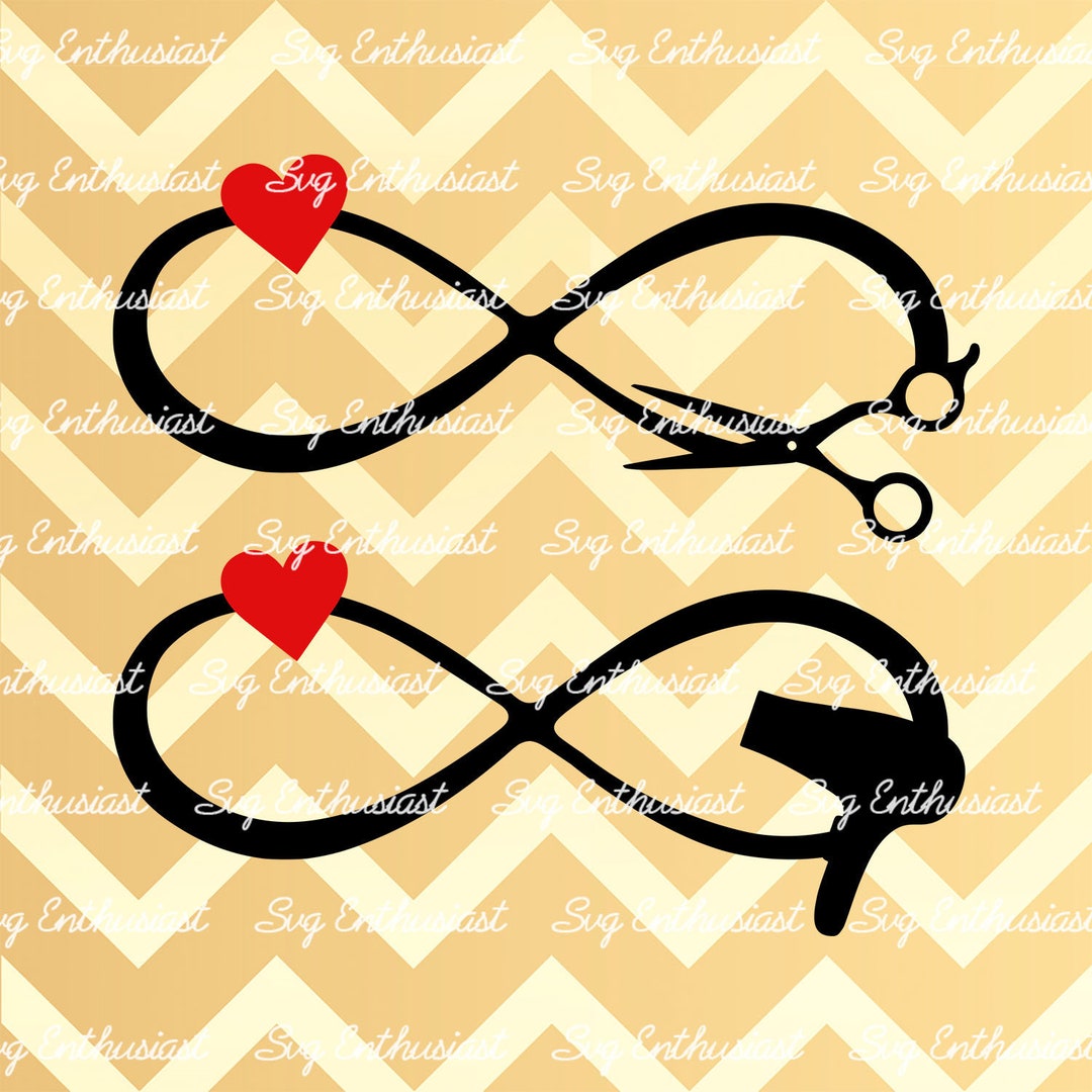 Hairdresser Infinity SVG, Scissor Infinity SVG, Infinity SVG, Hairdryer ...