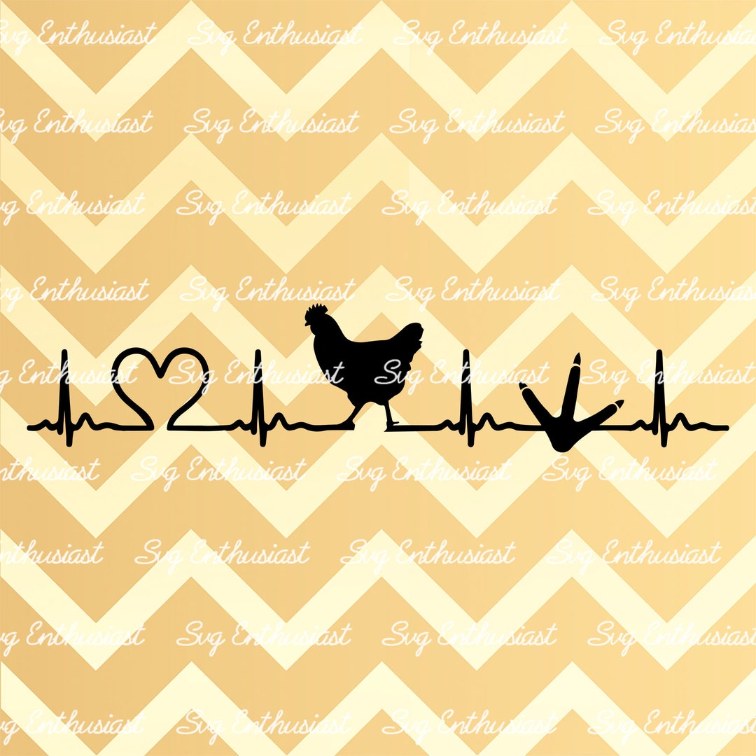 Chicken SVG Chicken Heartbeat SVG Chicken Footprint SVG Etsy