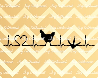 Huhn SVG, Huhn Heartbeat SVG, Huhn Fußabdruck SVG, Huhn Herz SvG, Bauernhaus Svg, Eisen auf Datei, Schneidbare Datei, Cricut, geschnitten Datei