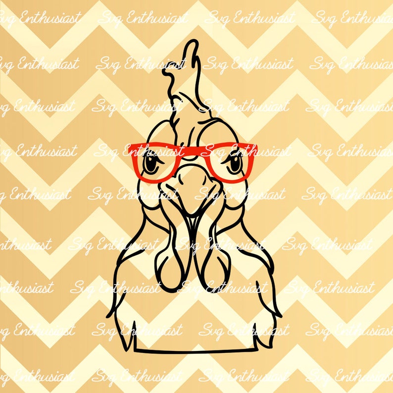 Download Chicken SVG Glasses SVG Cute Chick Svg Rooster Clipart | Etsy