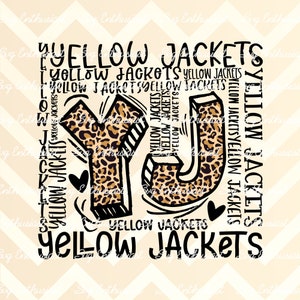 Yellow Jackets Typography PNG, Yellow Jackets Football Sublimation, typography digital download, Yellow Jackets cheer