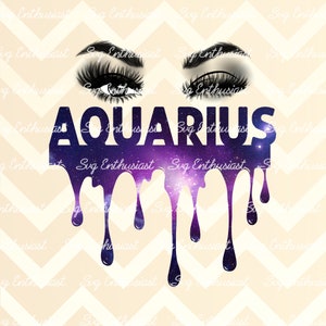 Aquarius drip PNG, Galaxy zodiac digital download, Galaxy drip sublimation transfer, Aquarius sign digital PNG