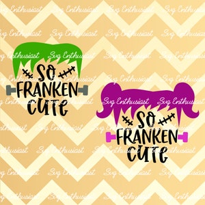 So franken cute SVG, Halloween SVG, Franken SVG, Franken boy SvG, Franken girl SvG, Monster SvG, Onesie, Cricut, Cuttable file, Iron on file
