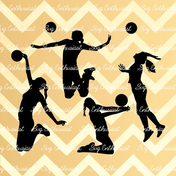 Download Volleyball Player Silhouette Bundle Svg Woman Volleyball Etsy
