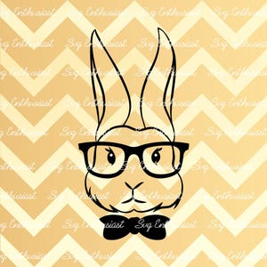 Simpatico coniglietto SVG, felice Pasqua Svg, Clipart coniglietto, Pasqua Svg, coniglietto Geek Svg, Bow Svg, bicchieri in formato Svg, Cricut, Dxf, PNG, vinile, tagliare file,