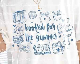 Sommerferien-SVG, Sommer-Shooting für Bücherwürmer (PNG), Spruch für Buchclubs, Leseshirt, Bügelbild