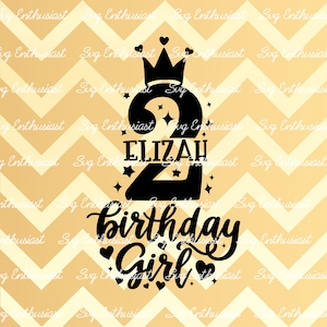 Geburtstag Mädchen SVG, 2 Jahre alt SVG, zwei SVG, zwei Geburtstag Svg, 2. Geburtstag Svg, Geburtstag Prinzessin Svg, ClipArt, Eisen auf Datei
