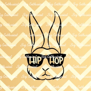 Hip Hop SVG, Cool bunny SVG, Happy Easter Svg, Bunny Clipart, Easter Svg, Sunglasses bunny Svg, Glasses Svg, Cricut, Iron on file