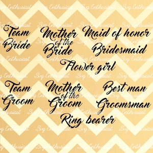 Team Bride Team Groom bundle Svg, Wedding SVG cutting file, Cricut, Bride, Dxf, PNG, Vinyl, Eps, Cut Files, Clip Art, Vector, Quote, Saying