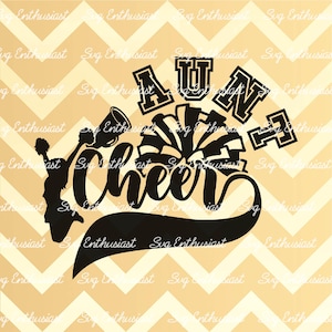 Cheer aunt SVG, Football team cheer SVG, Football season SVG, iron on file, Cheerleader png, cut file for personal and commercial use