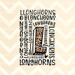 Longhorns Typography PNG, Longhorns Football Sublimation, Longhorns softball, Longhorns Volleyball, typography digital download, Longhorns