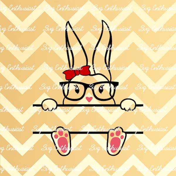Easter monogram SVG, Cute bunny SVG, Baby girl Svg, Bunny Clipart, Easter Svg, Sunglasses bunny Svg, Glasses Svg, Cricut, Iron on file