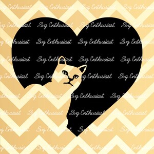 Cat Heart SVG, Cat love Svg, Cat Svg, Kitten Svg, SVG cutting file, Cricut, kawaii, Dxf, PNG, Vinyl, Eps, Cut Files, Clip Art, Vector,