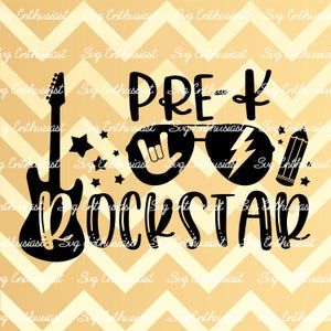 Pre-K Rockstar SVG, School SVG, Graduation SVG, Pre-K SvG, Iron on file, Cuttable file, Dxf,  Vinyl, Eps, Cut Files, Clip Art