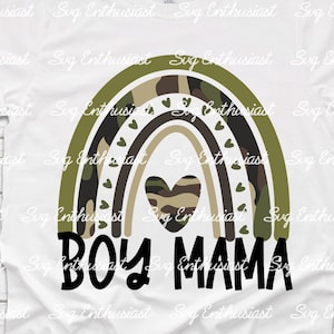Boy mama camo rainbow PNG, Mother's day digital download, mom of boys sublimation transfer, Camo print PNG file
