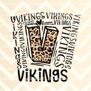 Vikings Typography PNG, Vikings Football Sublimation, Vikings softball PNG, Vikings Volleyball, typography digital download, Vikings cheer