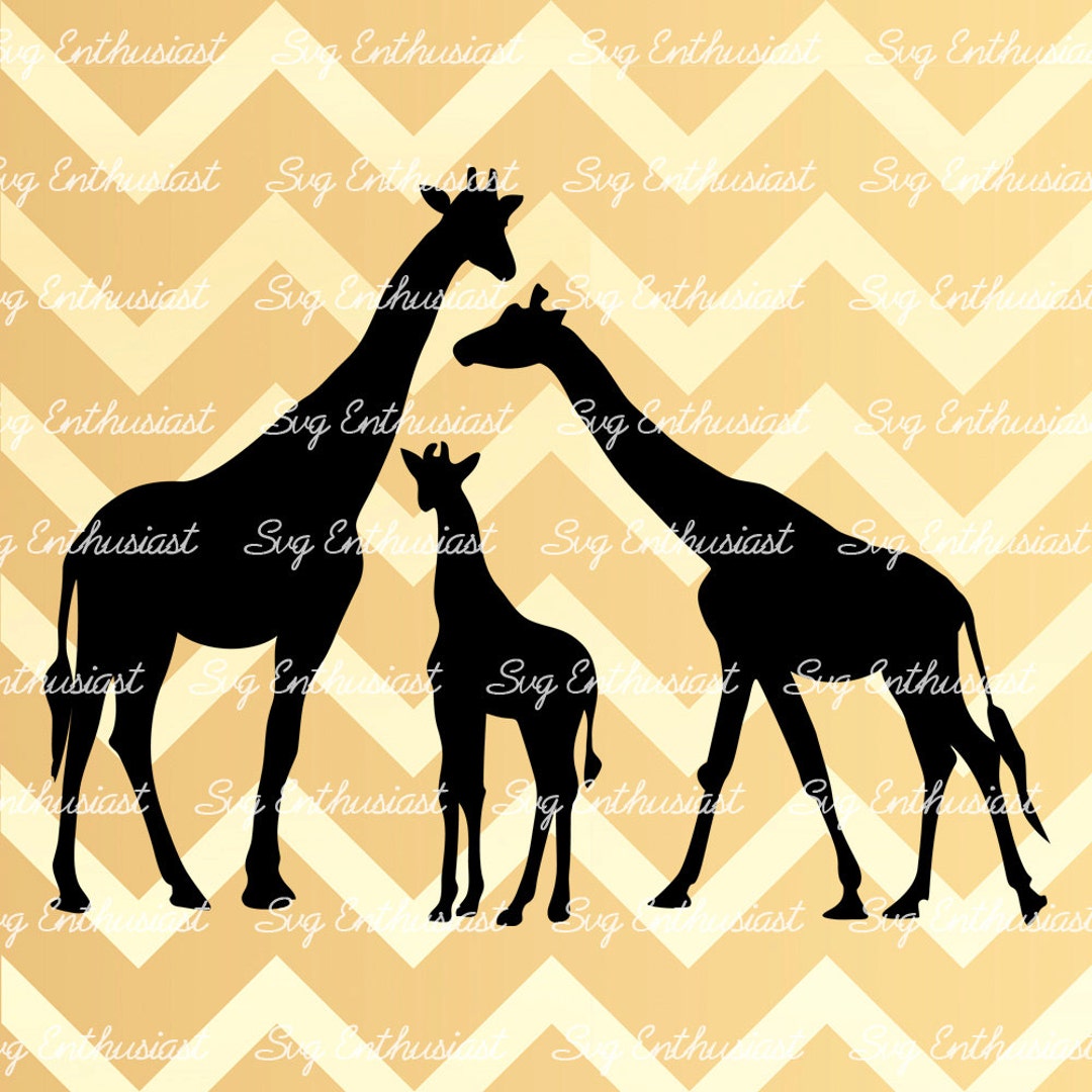 Giraffe Silhouette SVG, Giraffe Svg, Baby Giraffe Svg, Giraffe Family ...