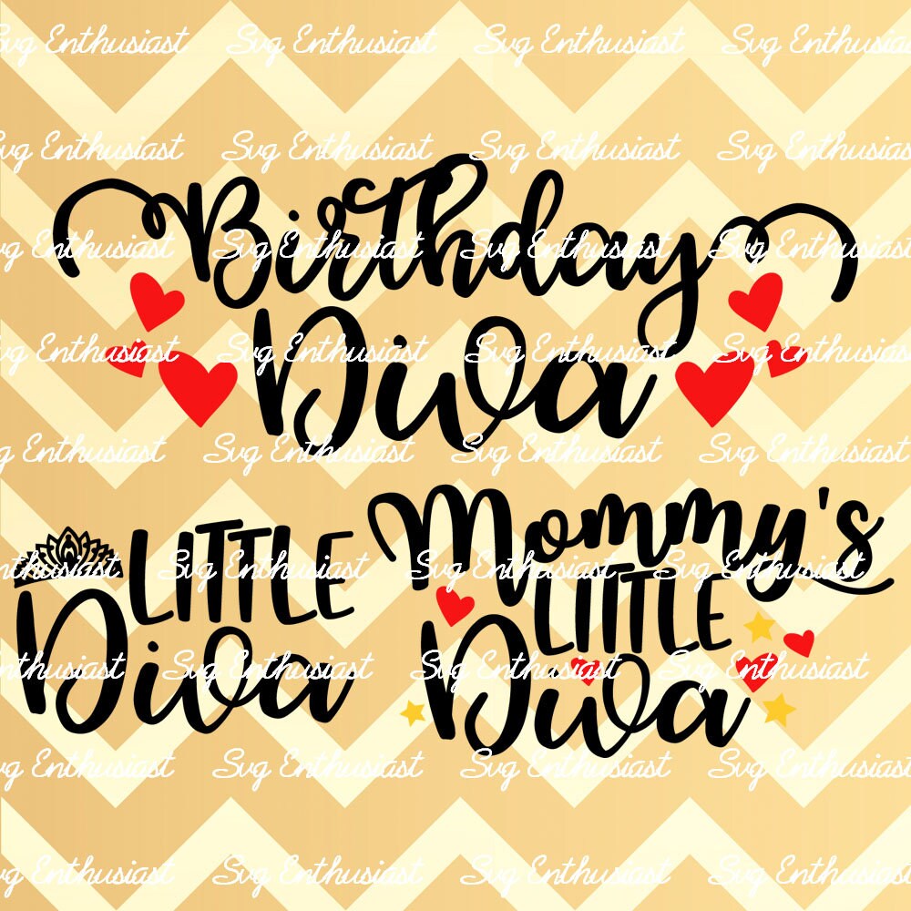 Download Diva Bundle SVG Birthday Diva SVG Mommy's little Diva | Etsy