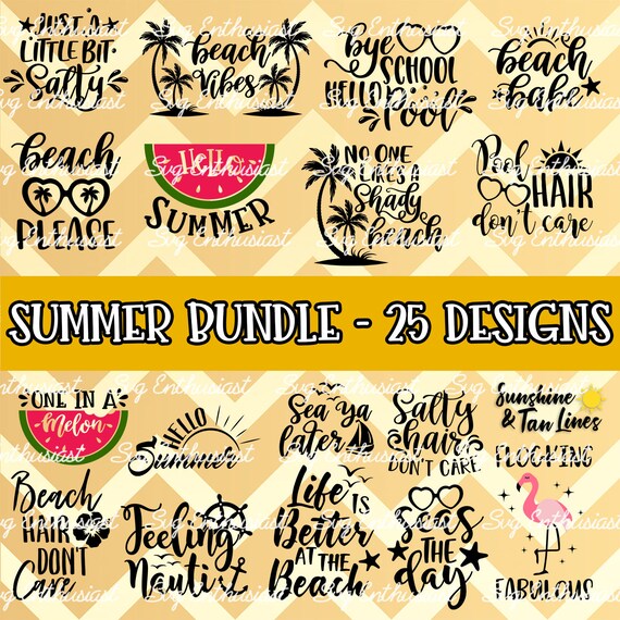 Download Summer Bundle Svg 25 Summer Sayings Svg Cute Summer Designs Etsy