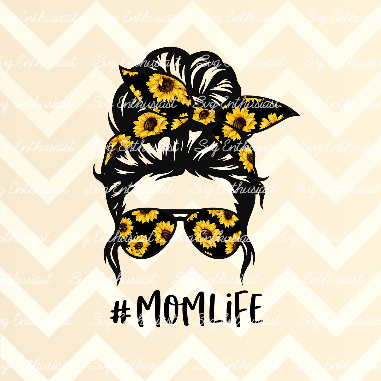 Sunflower Mom Life Messy Bun PNG Mom Skull Digital Download - Etsy UK