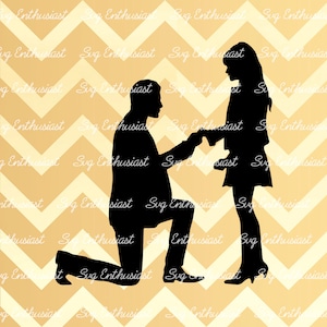 Marriage proposal silhouette, Proposal SVG, Man proposing Svg, PNG, Vinyl, EPS, Dxf, Cut Files, Clip Art, Vector, Quote