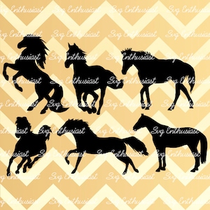 Horses silhouette svg, Horse SVG, Horse bundle SVG cutting files, Cricut, kawaii, Dxf, PNG, Vinyl, Eps, Cut Files, Clip Art, Vector,
