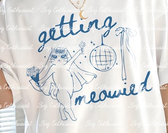SVG-Datei „Miauen“, lustige PNG-Datei für katzenliebende Braut, Junggesellinnenabschieds-Shirt, Bügelbild