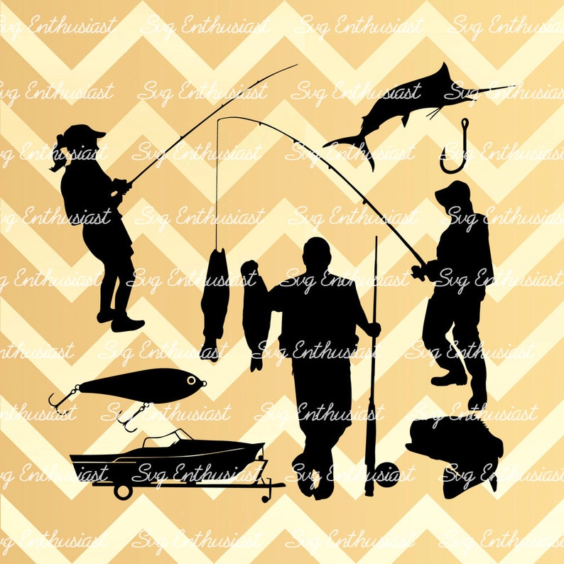 Download Fishing silhouette bundle SVG Fish SVG Fisherman Svg Fish ...