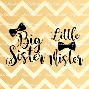Große Schwester SVG, Little Mister svg, Bruder Schwester svg, Baby svg, Bow SVG, Kinder tragen svg, Geschwister SVG, Cricut, Iron in file, Clip Art,