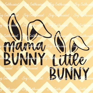 Mama bunny SVG, Little bunny SVG, Easter SVG, Baby Boy, Cricut Explore, Cuttable Vector file, Iron on file