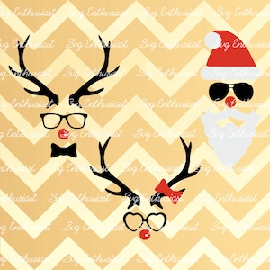 Fun Christmas SVG, Christmas party props Svg, Christmas photo booth accessories SVG, Cuttable file, Clipart, Instant download