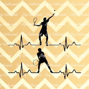 Tennis Heartbeat SVG, Tennis  EKG Svg, Tennis Players Svg, Tennis Love Svg, Cricut, Dxf, Png, Cut File, Clip Art, Vector