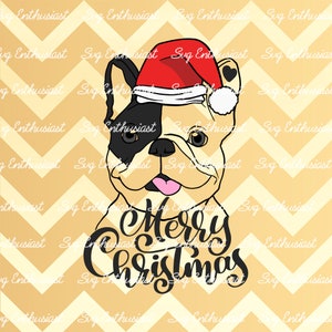 Christmas Frenchie SVG, Merry christmas SVG, Französische Bulldogge SVG, Handgezeichnete französische Bulldogge SVG, Cricut, Bügelbilder, PNG, Cut File, Clipart