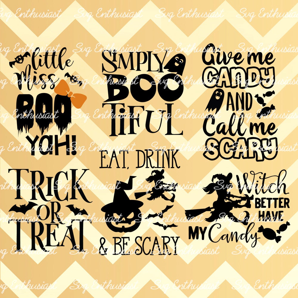 Halloween bundle SVG Halloween sayings SVG bats Svg Trick Etsy