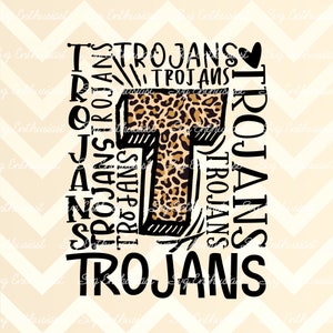 Trojaner Typography PNG, Trojaner Fußball Sublimation, Trojaner Softball PNG, Trojaner Volleyball, Typografie digitaler Download, Trojaner cheer