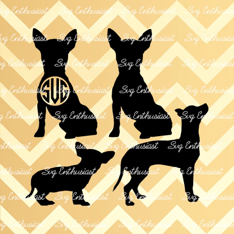 Download Chihuahua Monogram Frame Svg Dogs Silhouette Svg Chihuahua Etsy
