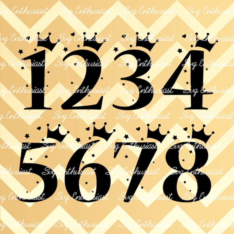 Birthday numbers SVG Anniversary SVG Birthday princess Svg ...