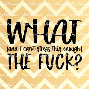 WTF SVG, What and i can't stress this enough the fuck SVG,  Funny sayings svg, Sarcasm, Cricut, Cuttable files, Iron on file