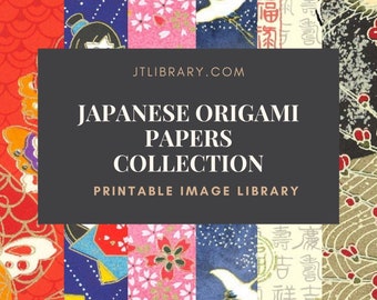 Japanese Origami Papers & Patterns Collection (Printable Image Library)