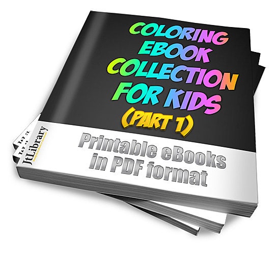 Printable Coloring Ebook Collection for Kids PART 1 5 PDF Ebooks - Etsy