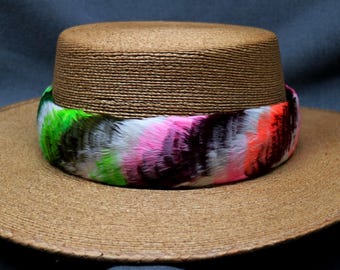 Hawaiian Feather Lei, Hat Band Lei Hulu Humu Papa, White, Dyed