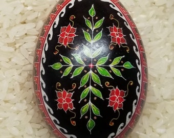Duck Egg Pysanky (Ukrainian Easter Batik Dye Decorated Egg Pysanka) #24MD1