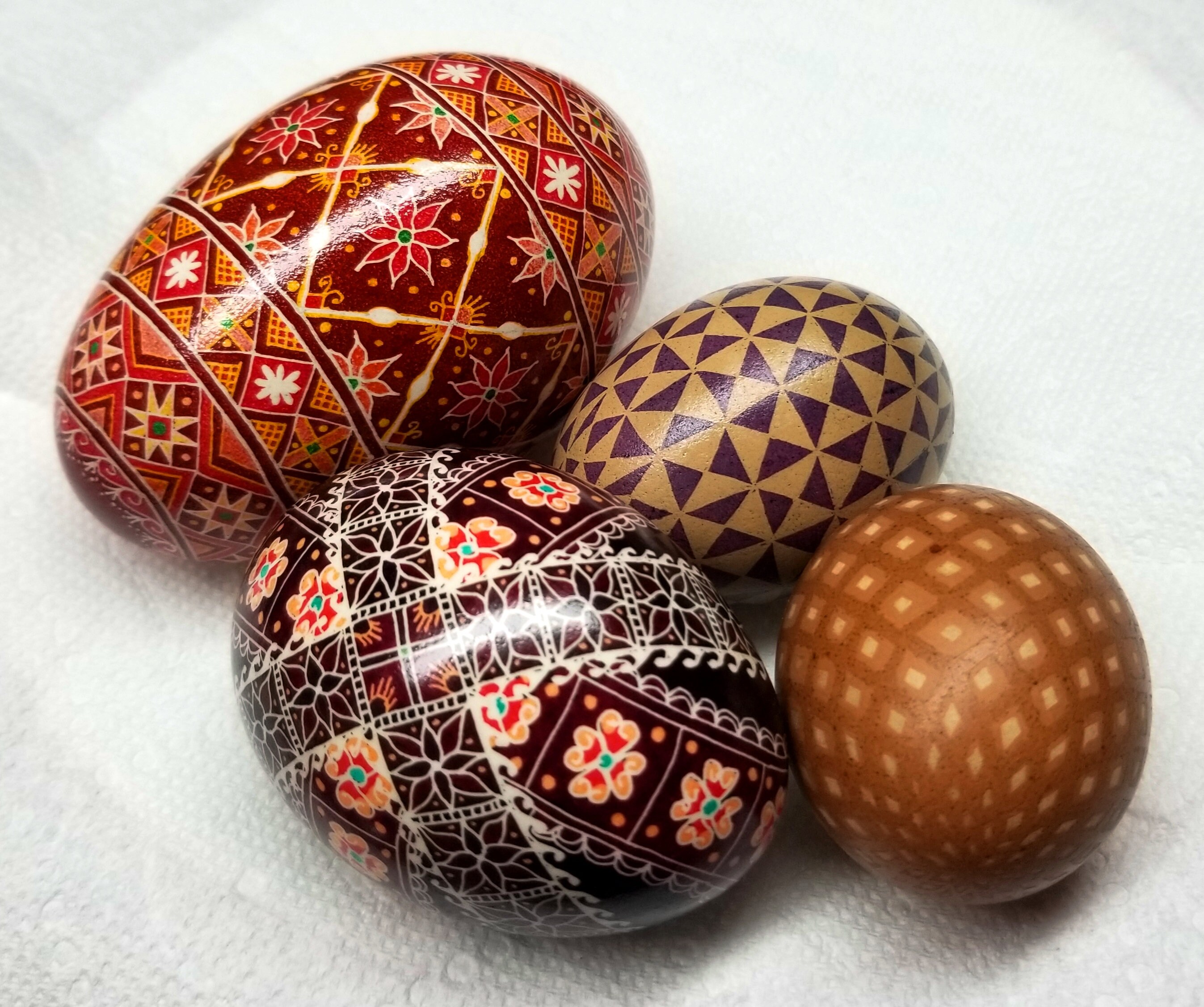 Acid Etched Brown Chicken Egg, Receding Cubes Pattern 23E1 - Etsy