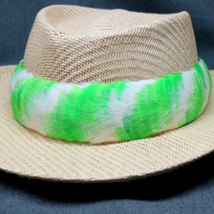 Hawaiian Feather Lei, Hat Band Lei Hulu Humu Papa, Natural White