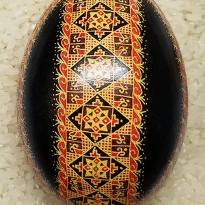 Goose Egg Pysanky Ukrainian Easter Batik Dye Decorated Egg Pysanka 24G2 image 2