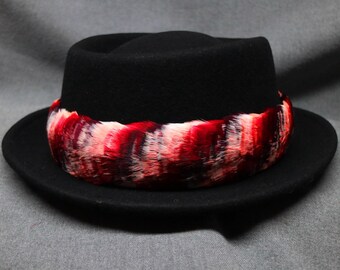 Hawaiian Feather Lei, Hat Band Lei Hulu Humu Papa, Diag White