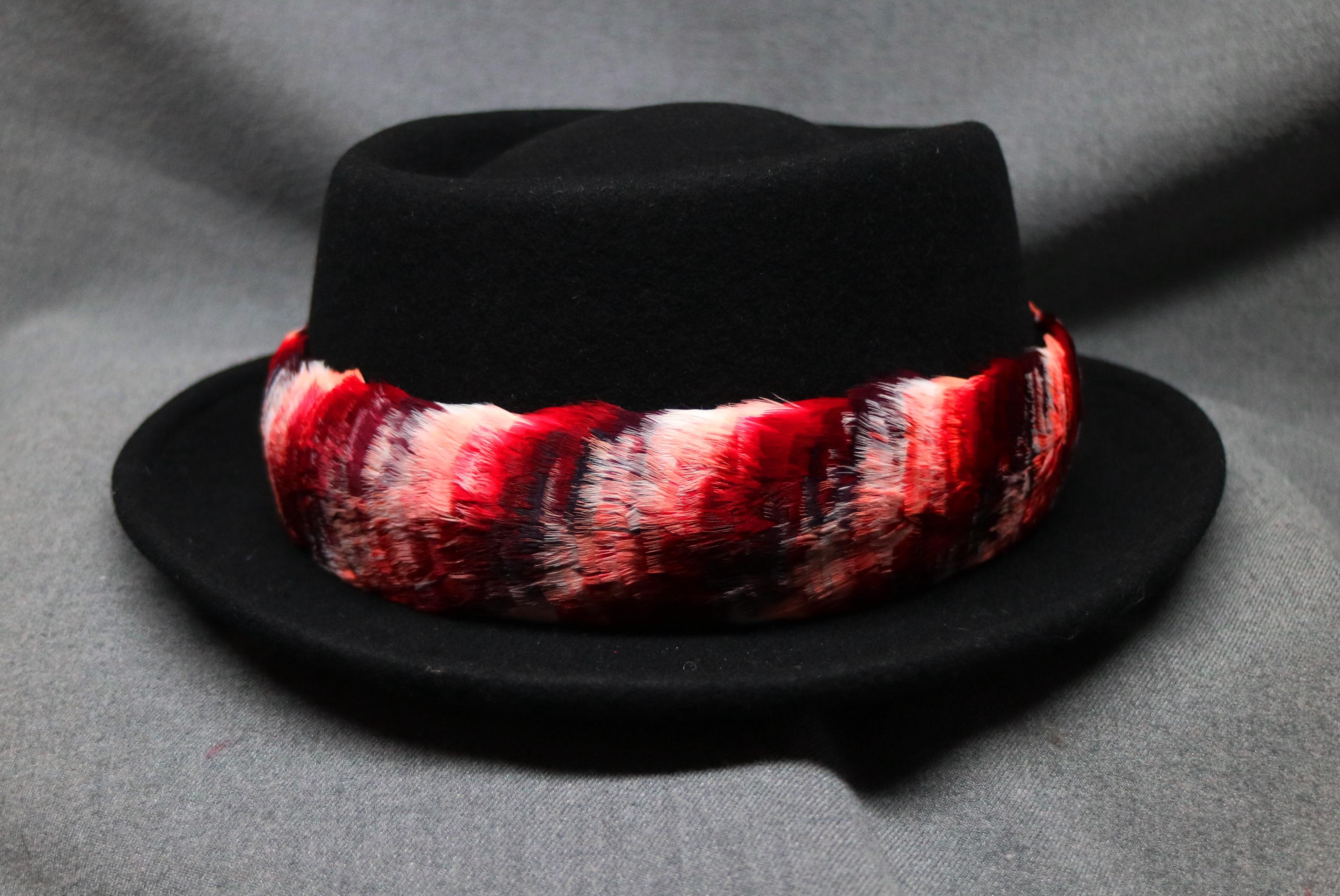 Hawaiian Feather Lei, Hat Band Lei Hulu Humu Papa, Diag White