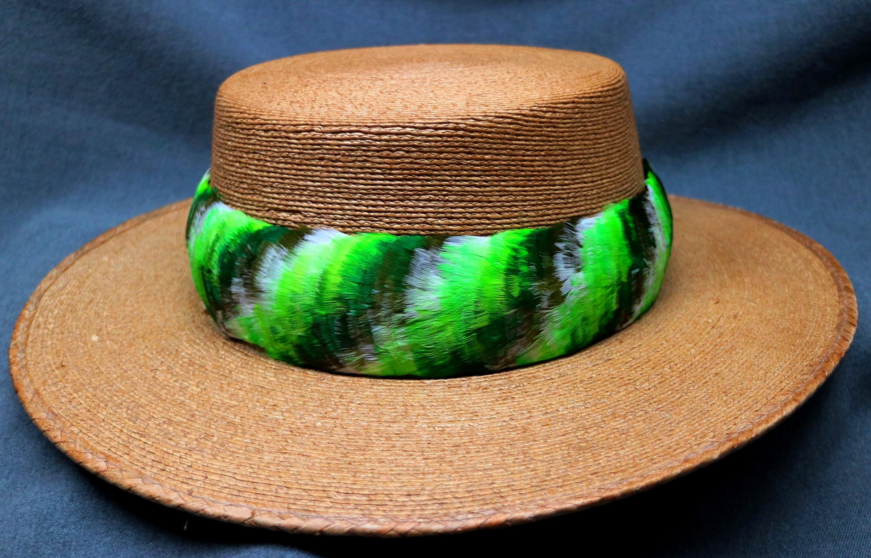 Leihulu humupapa second（green） Hawaiian Feather Lei, Hat Band Humu Papa, Lei Hulu, Diagonal