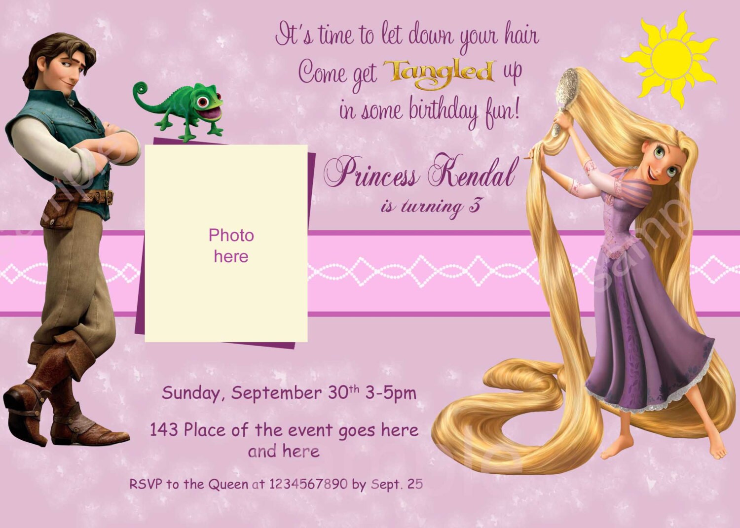 Invitation De Rapunzel Invitation Anniversaire Raiponce Etsy Canada